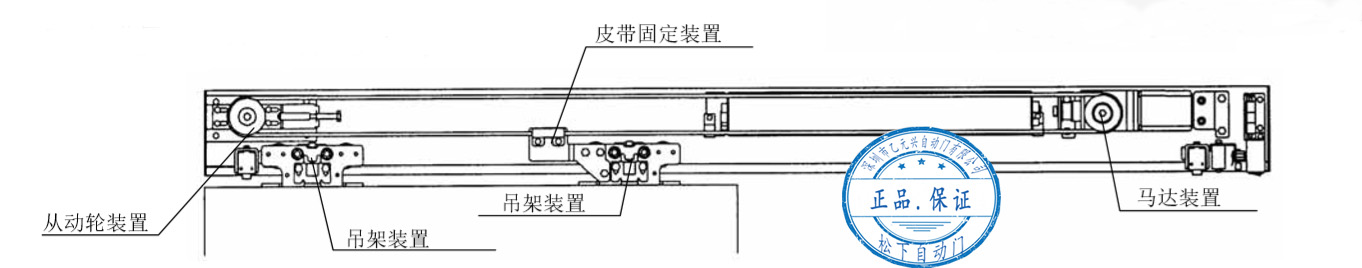 單開(kāi)自動(dòng)門皮帶安裝結(jié)構(gòu)