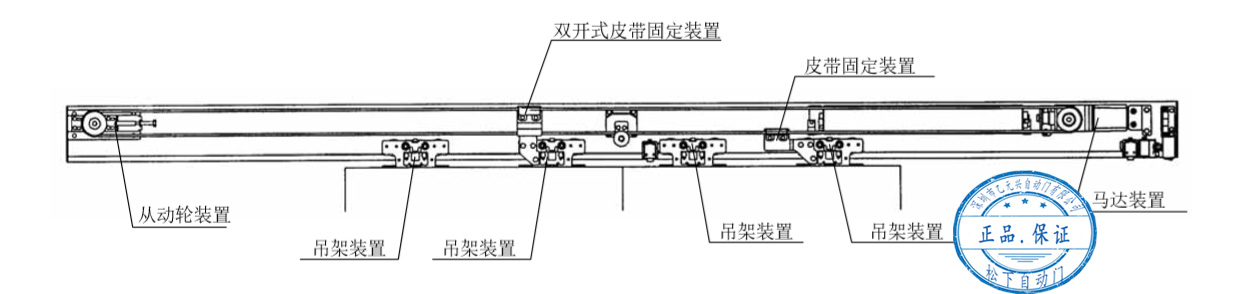 雙開(kāi)自動(dòng)門皮帶安裝結(jié)構(gòu)